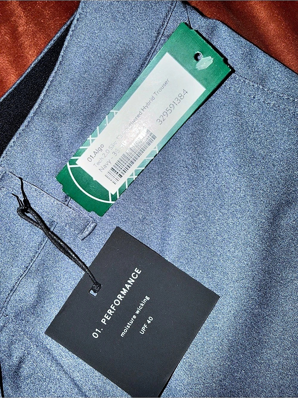 01.Algo Tech 2.0 Slim Fit Tailored Hybrid Trouser Blue Waist 36 - Picture 4 of 7